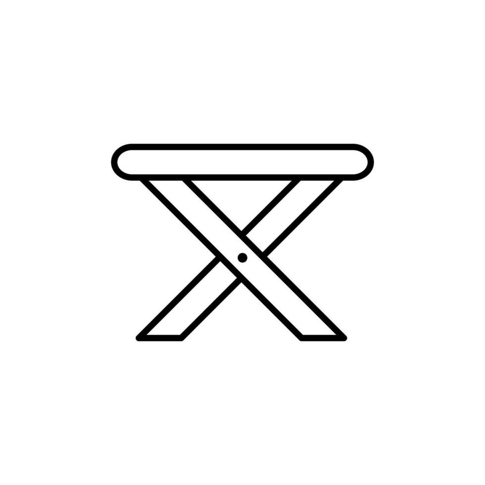 tabell ikon vektor. hopfällbar tabell illustration tecken. picknick symbol eller logotyp. vektor