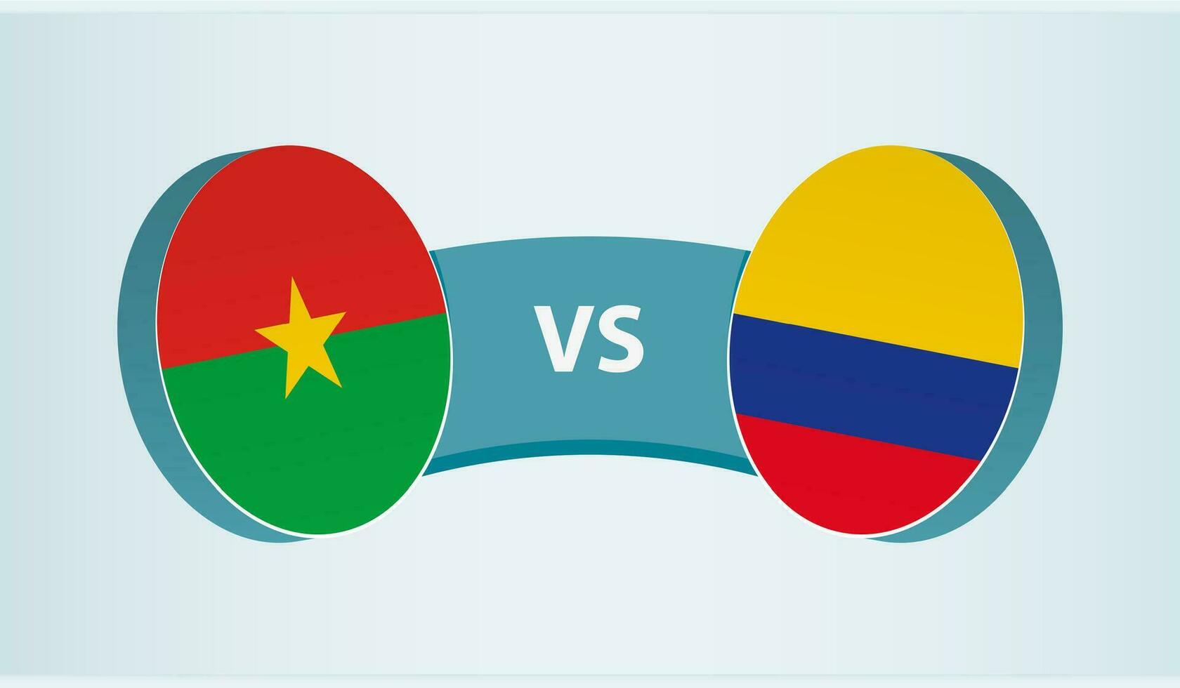 Burkina Faso gegen Kolumbien, Mannschaft Sport Wettbewerb Konzept. vektor