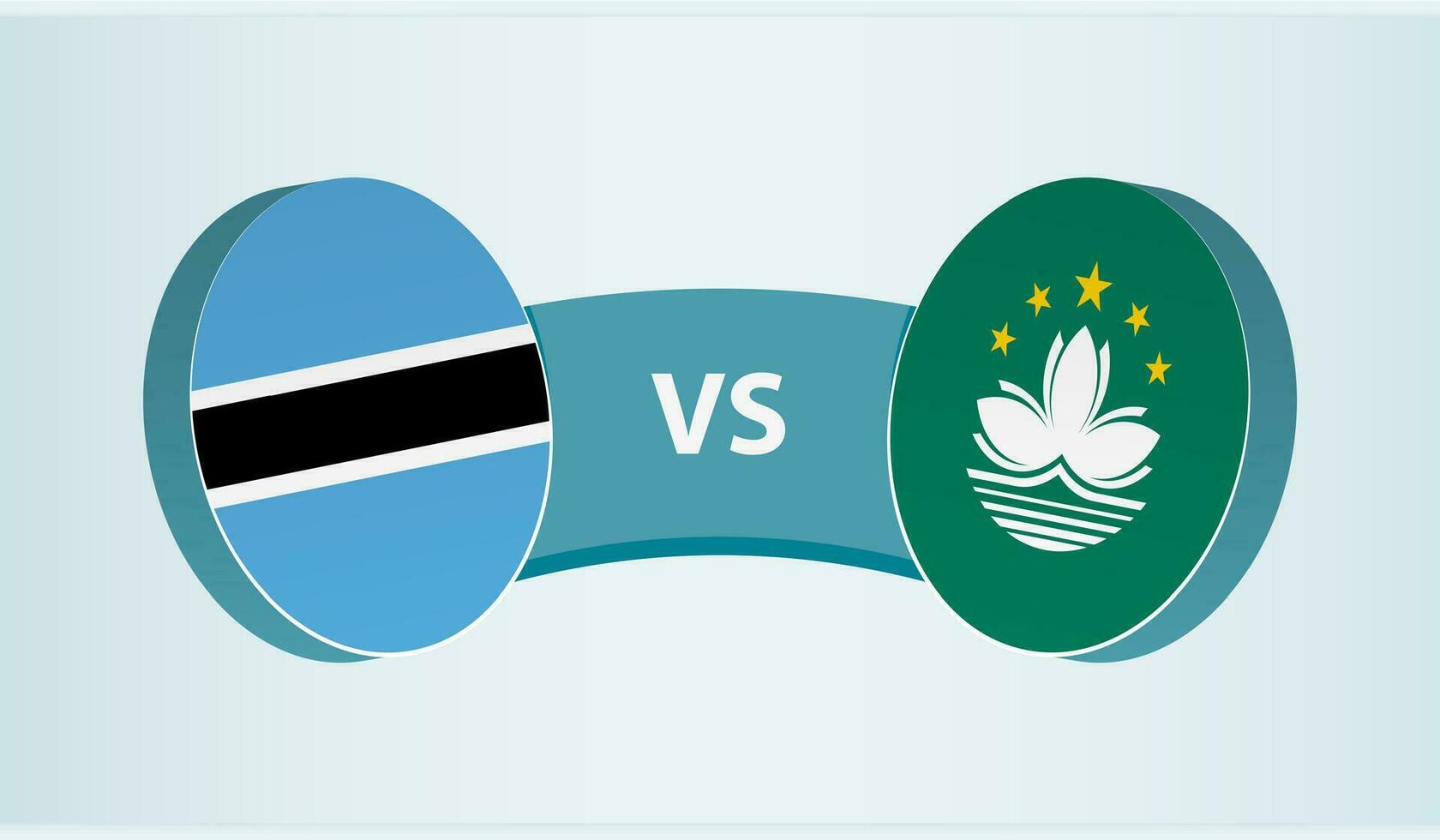 Botswana gegen Macao, Mannschaft Sport Wettbewerb Konzept. vektor
