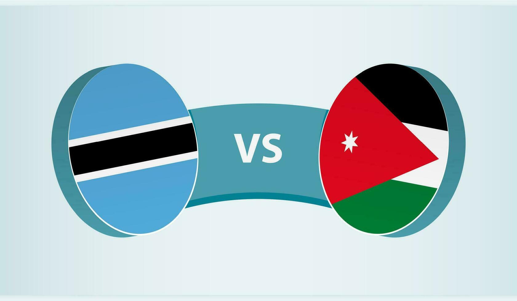 Botswana gegen Jordanien, Mannschaft Sport Wettbewerb Konzept. vektor
