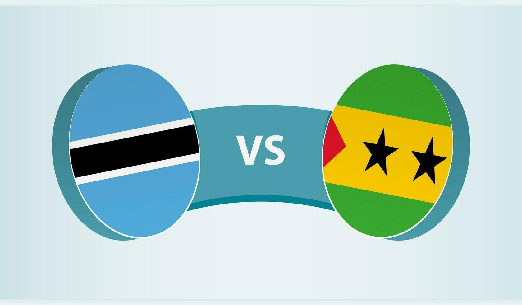 Botswana gegen sao mir und Prinzip, Mannschaft Sport Wettbewerb Konzept. vektor
