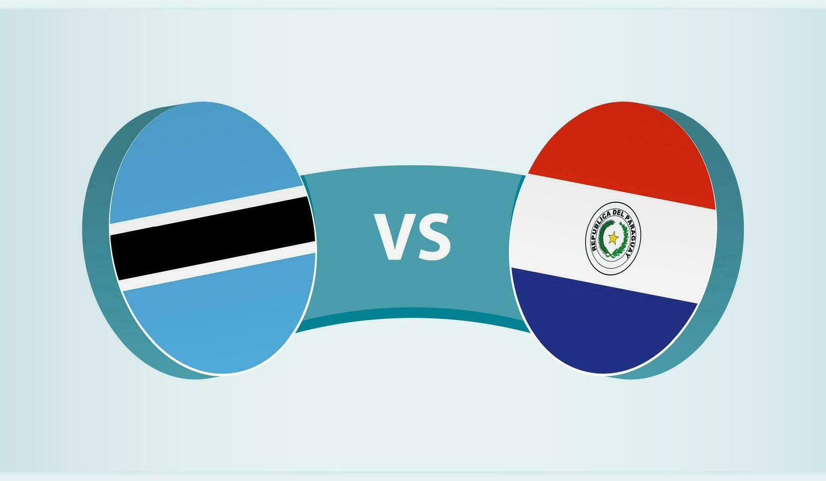 Botswana gegen Paraguay, Mannschaft Sport Wettbewerb Konzept. vektor