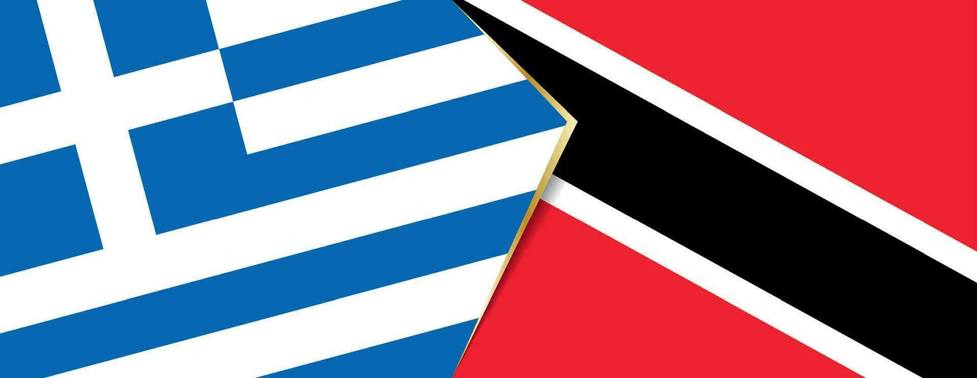 Griechenland und Trinidad und Tobago Flaggen, zwei Vektor Flaggen.