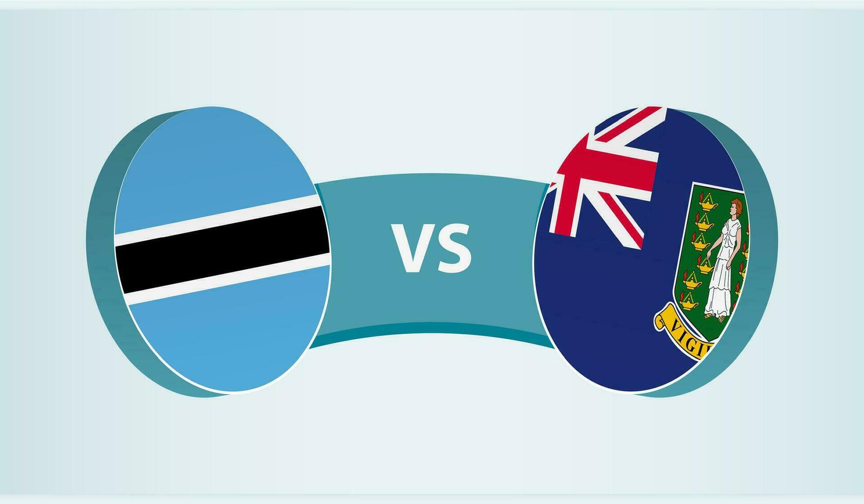 botswana mot brittiskt jungfrulig öar, team sporter konkurrens begrepp. vektor