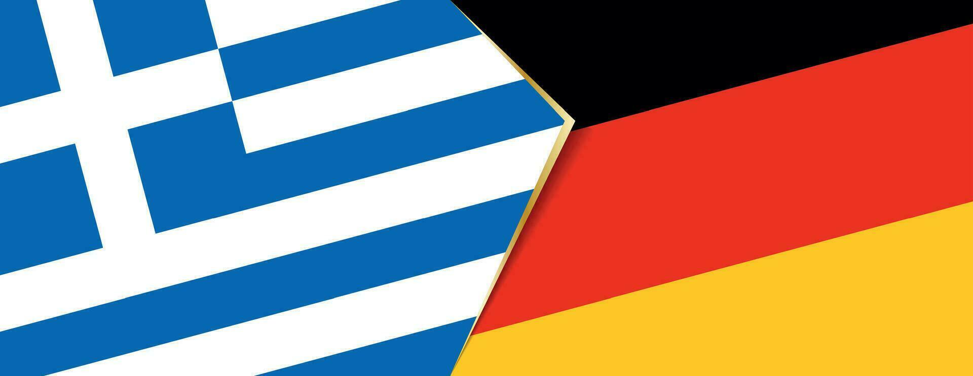 Griechenland und Deutschland Flaggen, zwei Vektor Flaggen.