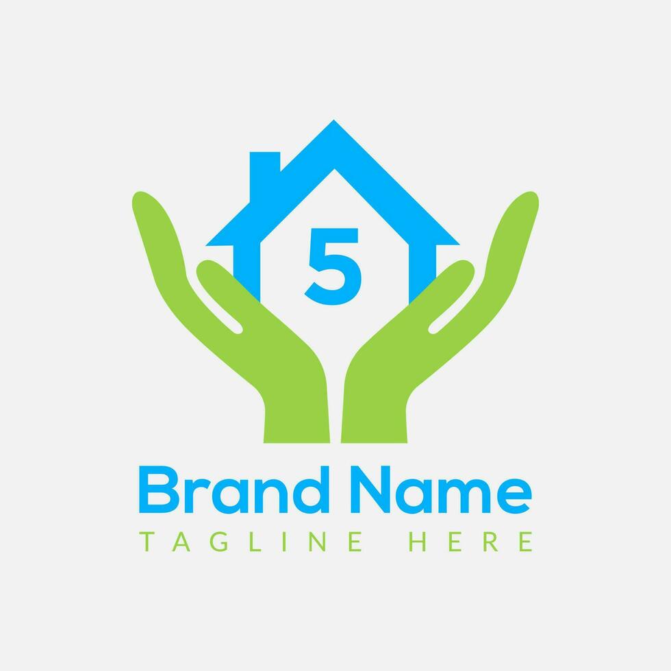 Zuhause Darlehen Logo auf Brief 5 Vorlage. Zuhause Darlehen auf 5 Brief, Initiale Zuhause Darlehen Zeichen Konzept Vorlage vektor
