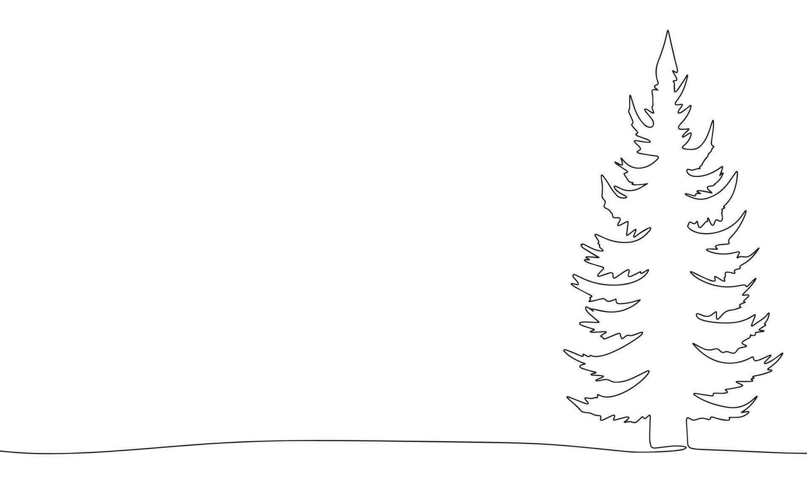 ett linje kontinuerlig tall träd. linje konst jul träd. vektor illustration.