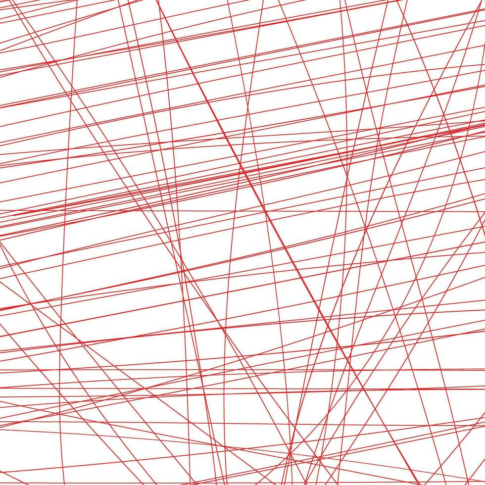 einfach abstrakt rot Farbe chaotisch Linie Muster Kunst vektor