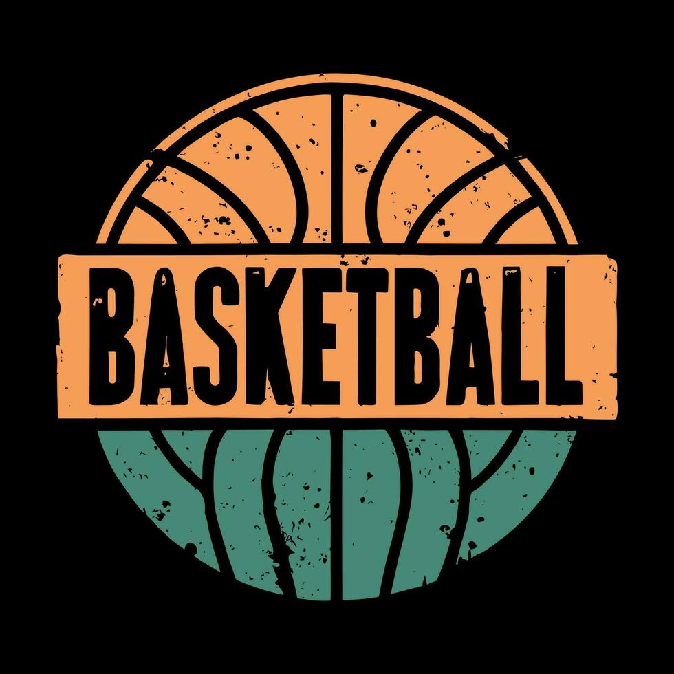 basketboll rolig barn basketboll spelare retro årgång basketboll t-shirt design vektor