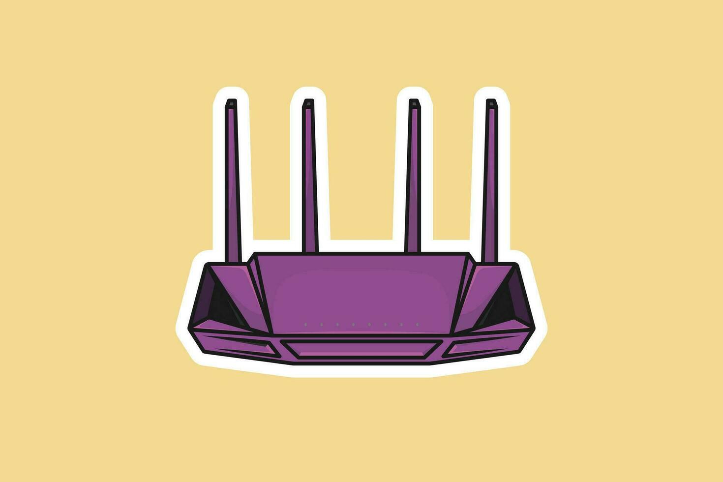 Modem Internet Router Aufkleber Technologie Gerät Vektor Illustration. Technologie Objekt Symbol Konzept. kabellos Netzwerk Router Gerät Aufkleber Vektor Design mit Schatten.