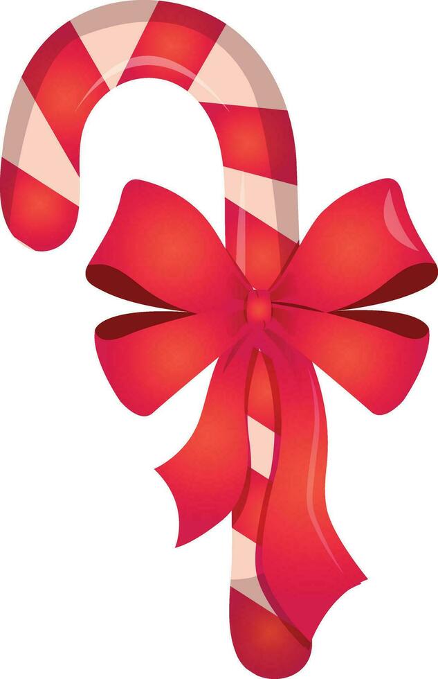 Weihnachten Süßigkeiten mit ein rot Bogen zum die Geschenke. Karikatur Vektor Illustration. Weihnachten und Neu Jahr Urlaub. Gruß Karte, Party Einladung Karte, Webseite Banner, Sozial Medien Banner Symbol