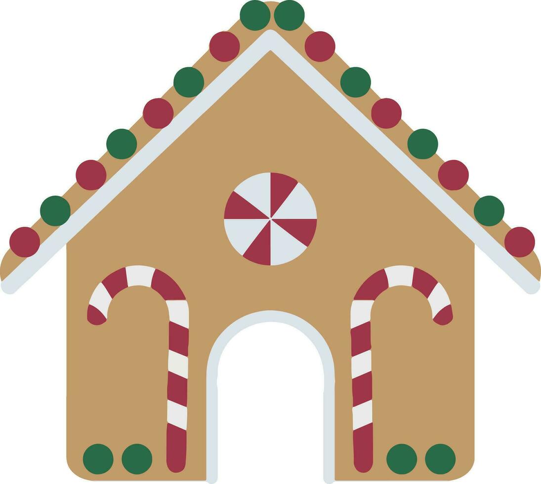 Weihnachten Lebkuchen Haus mit Süßigkeiten Stöcke vektor