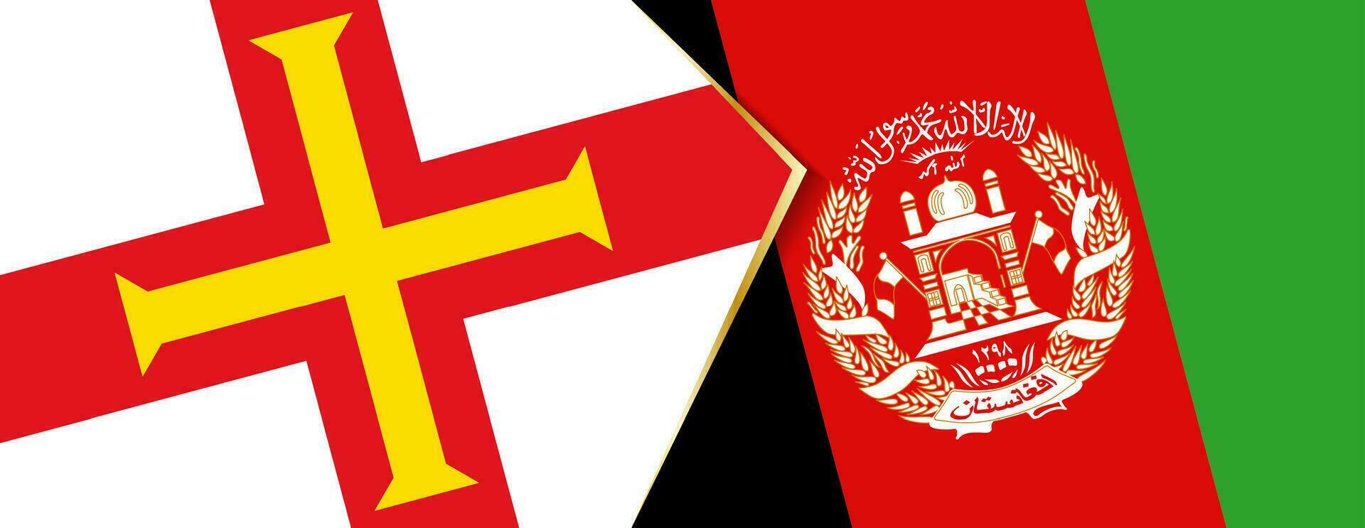 guernsey och afghanistan flaggor, två vektor flaggor.