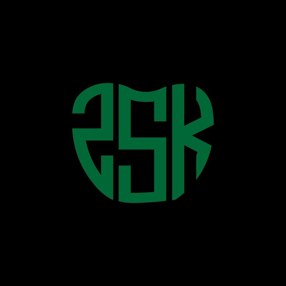 zsk brev logotyp kreativ design. zsk unik design. vektor