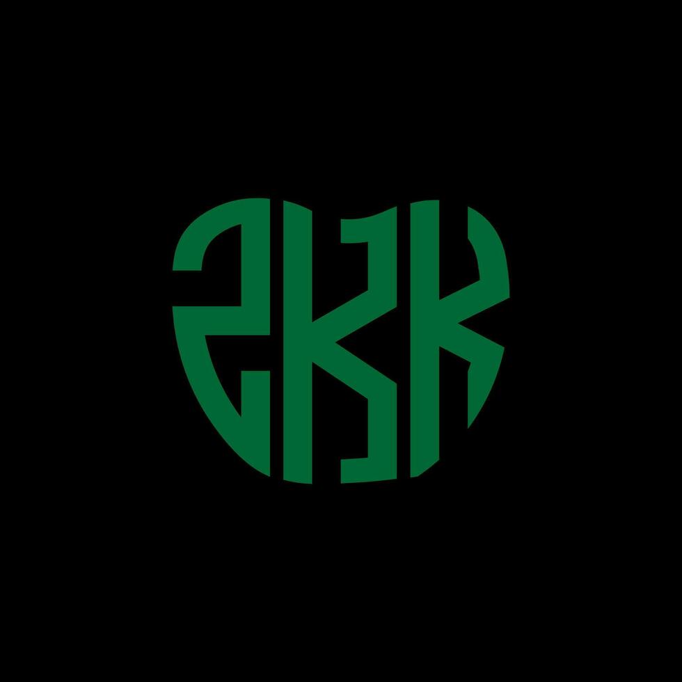 zkk brev logotyp kreativ design. zkk unik design. vektor