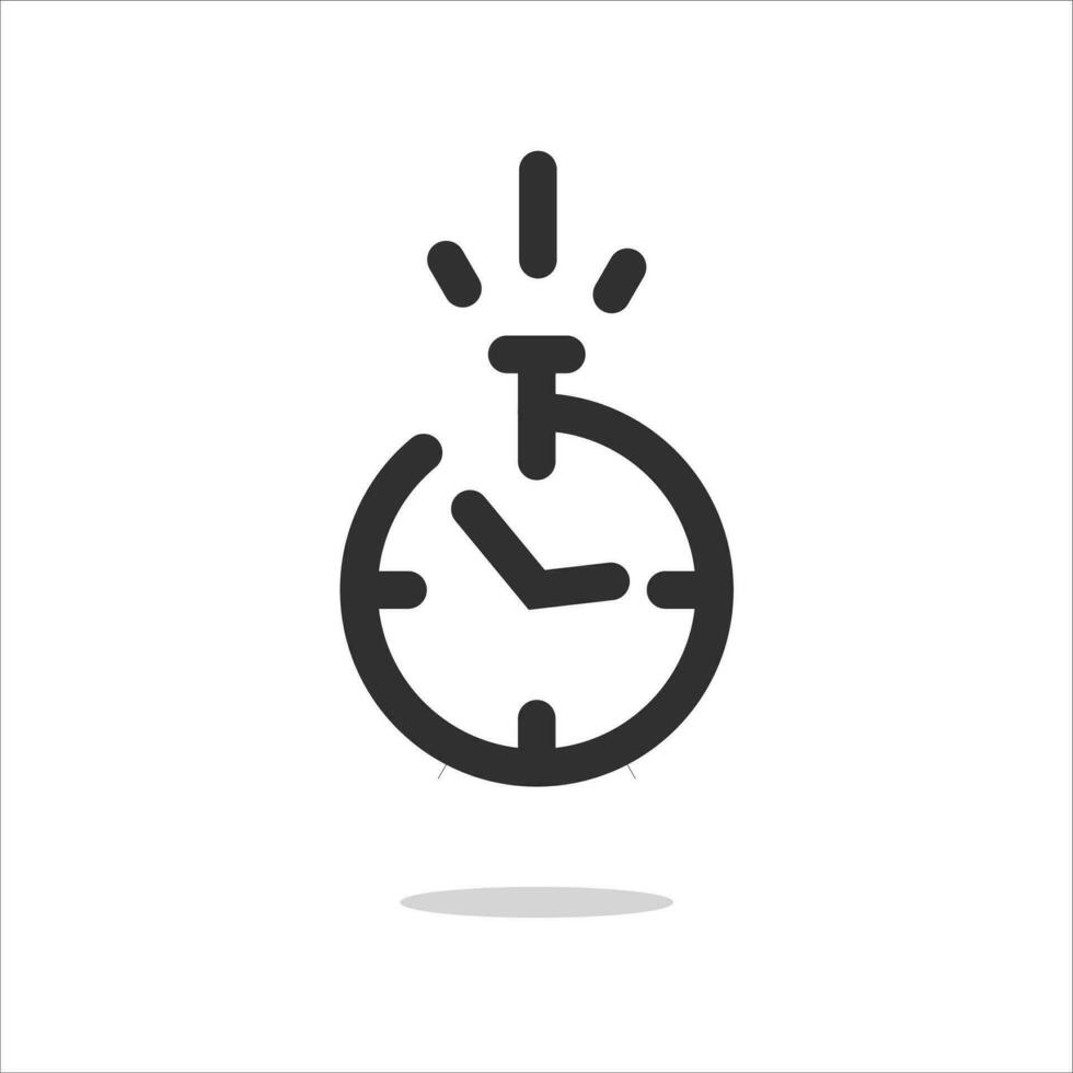 Stoppuhr Symbol oder Timer Piktogramm mit schnell Zeit Anzahl Nieder Vektor Linie Gliederung Kunst Chronometer Symbol isoliert Clip Art