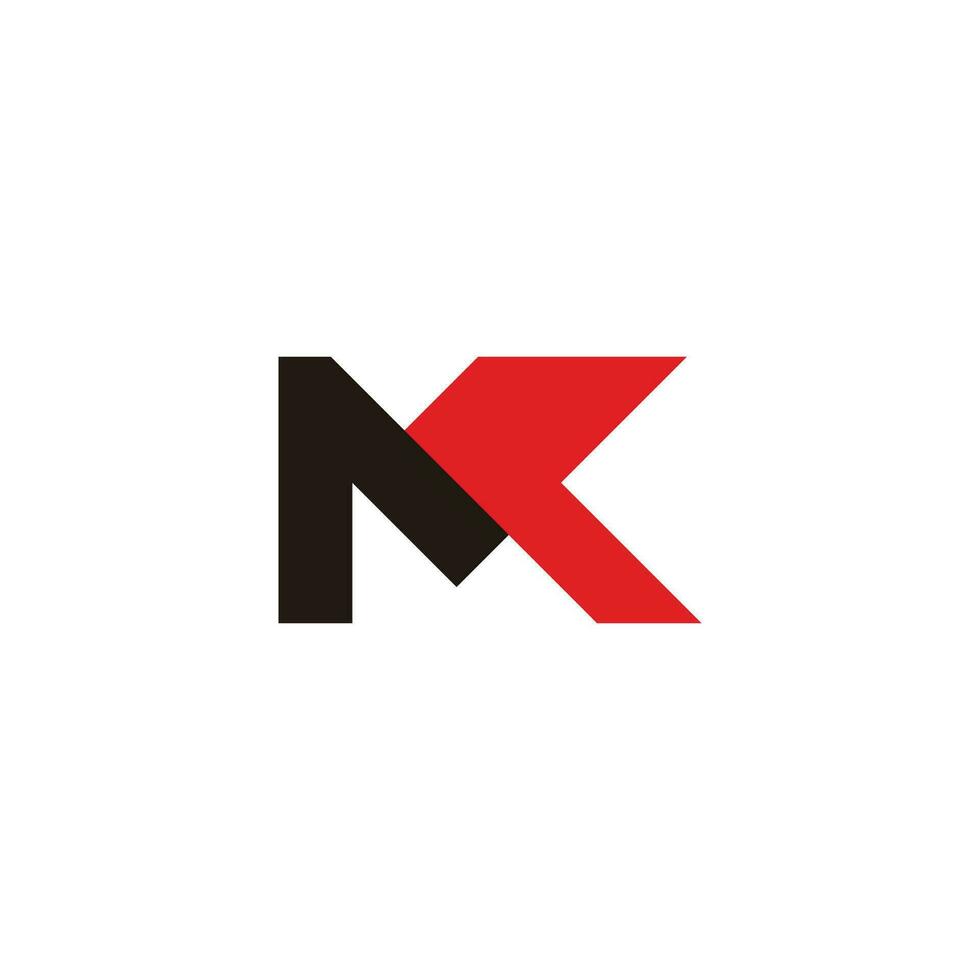brev mk pil geometrisk färgrik logotyp vektor