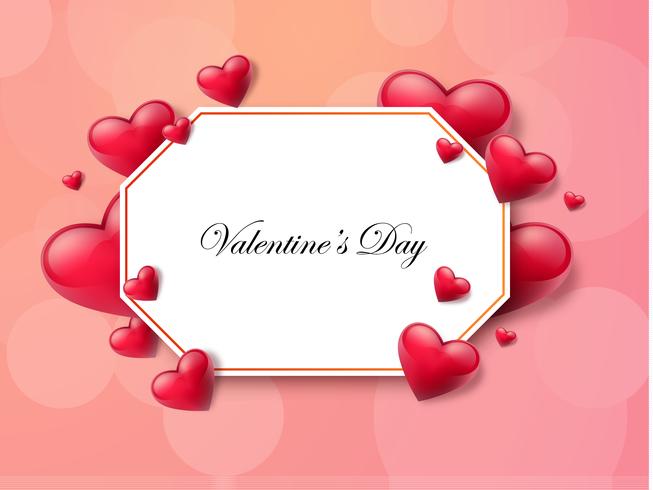 Valentinstaghintergrund mit Textbox und schönen Herzen. Vektor-Illustration vektor