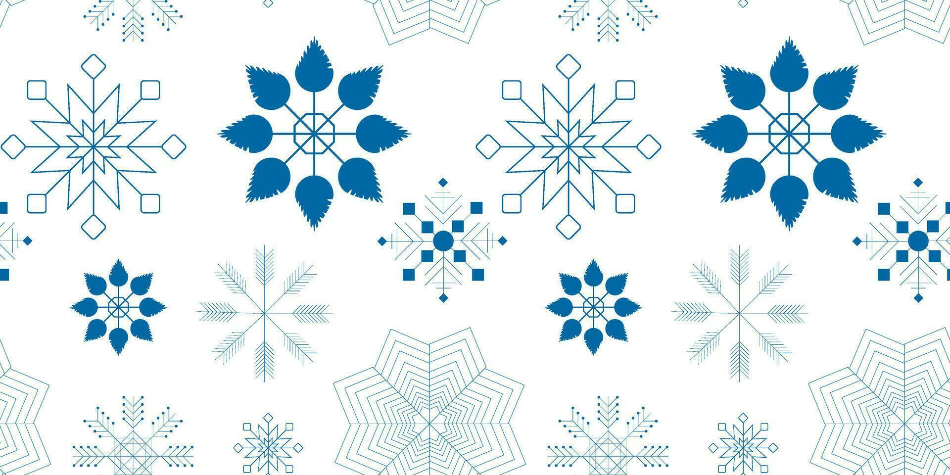 sömlös mönster av blå snöflingor. vinter- mönster. vinter- bakgrund. vektor illustration.