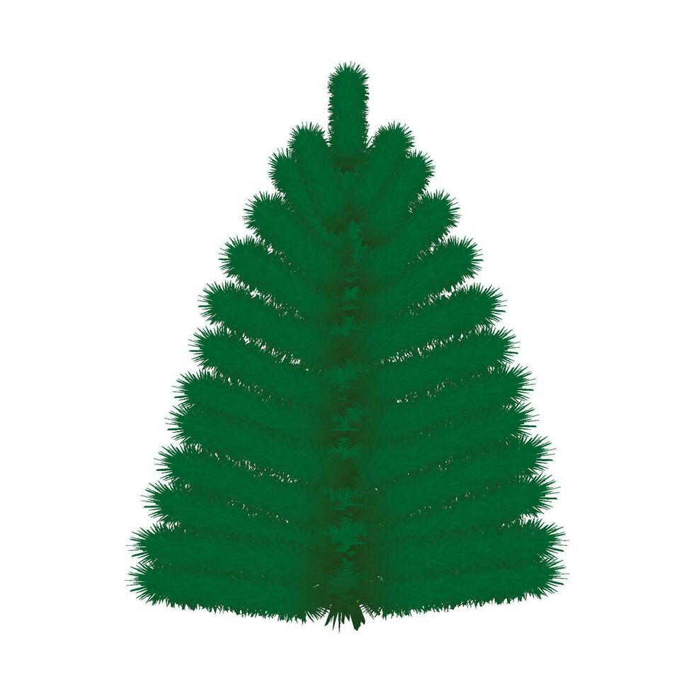 jul träd vektor illustration isolerat på en vit bakgrund.