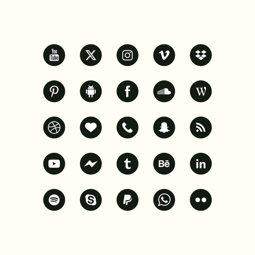 Sozial Medien Logos im ein klar Vektor Format