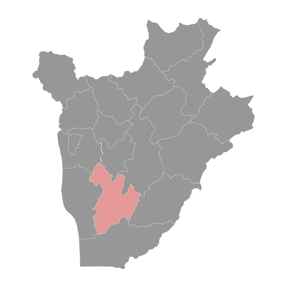 Bururi Provinz Karte, administrative Aufteilung von Burundi. vektor