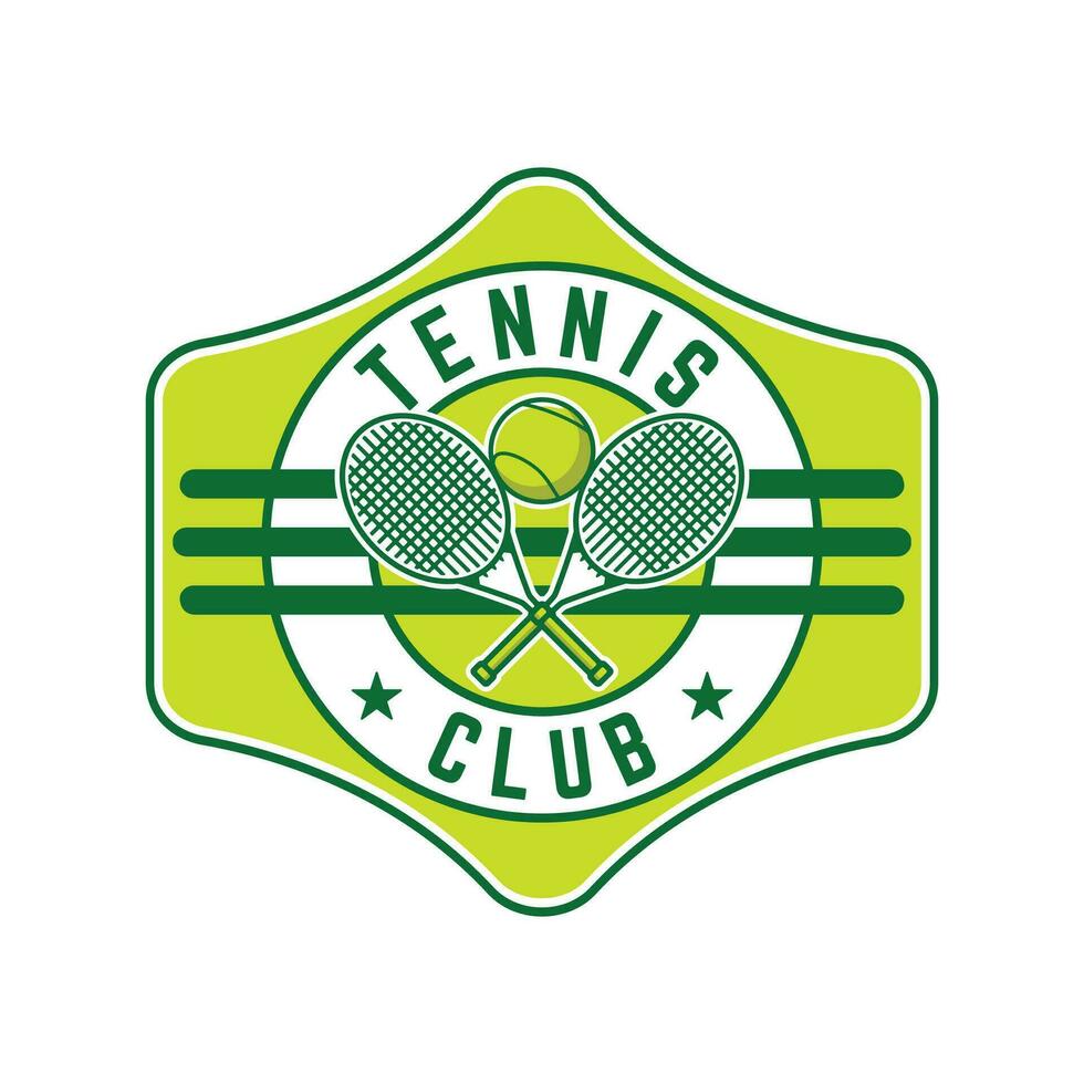 tennis logotyp tennis klubb sporter bricka mall design vektor