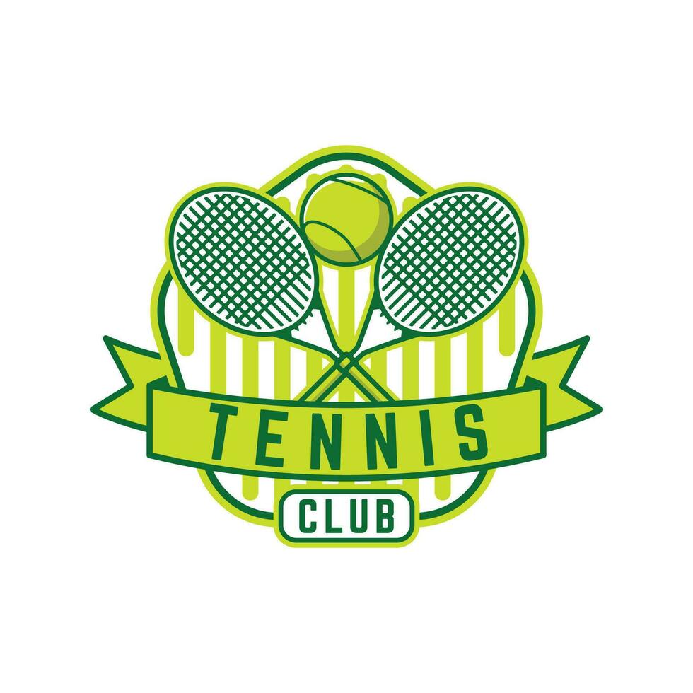 tennis logotyp tennis klubb sporter bricka mall design vektor
