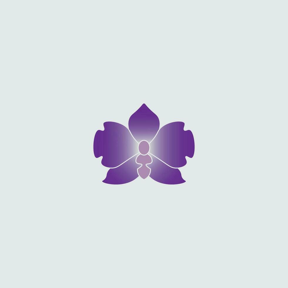 orkide blomma logotyp i lila vektor