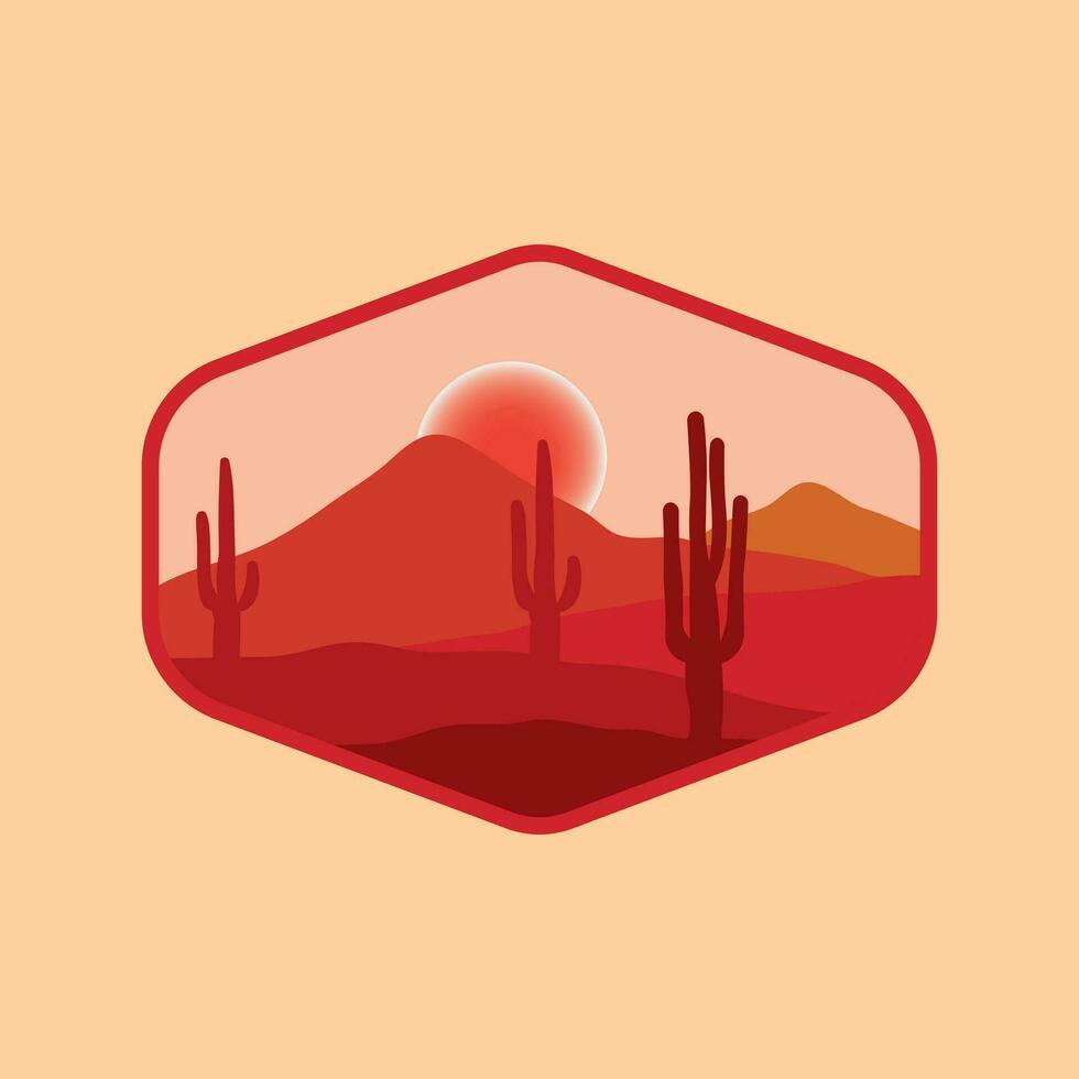 Wüste Vektor Illustration Logo Design