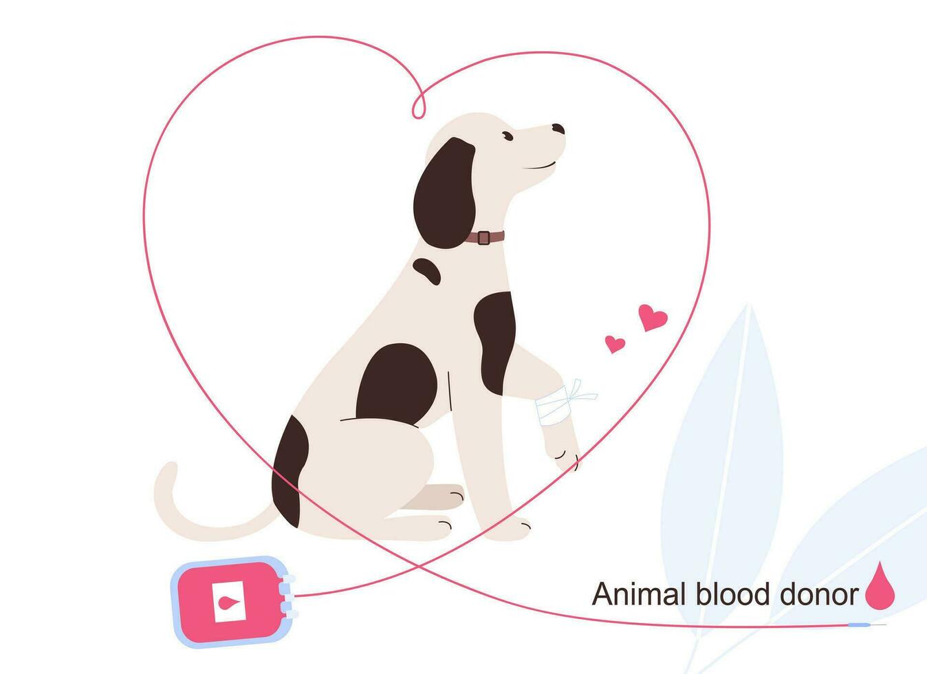 djur- blod givare. hund givare och blod behållare vektor