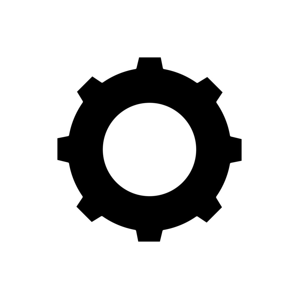 isoliertes Zahnrad-Symbol-Vektor-Design vektor