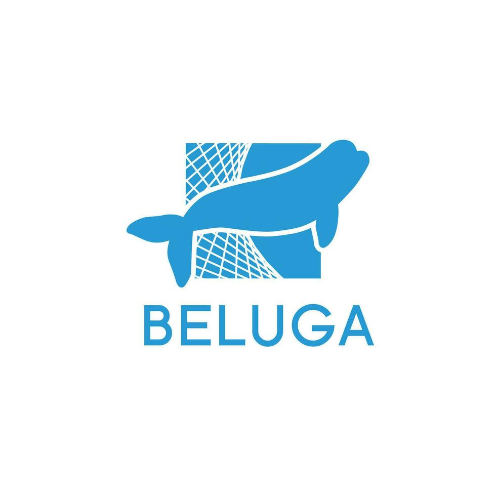 beluga val logotyp vektor