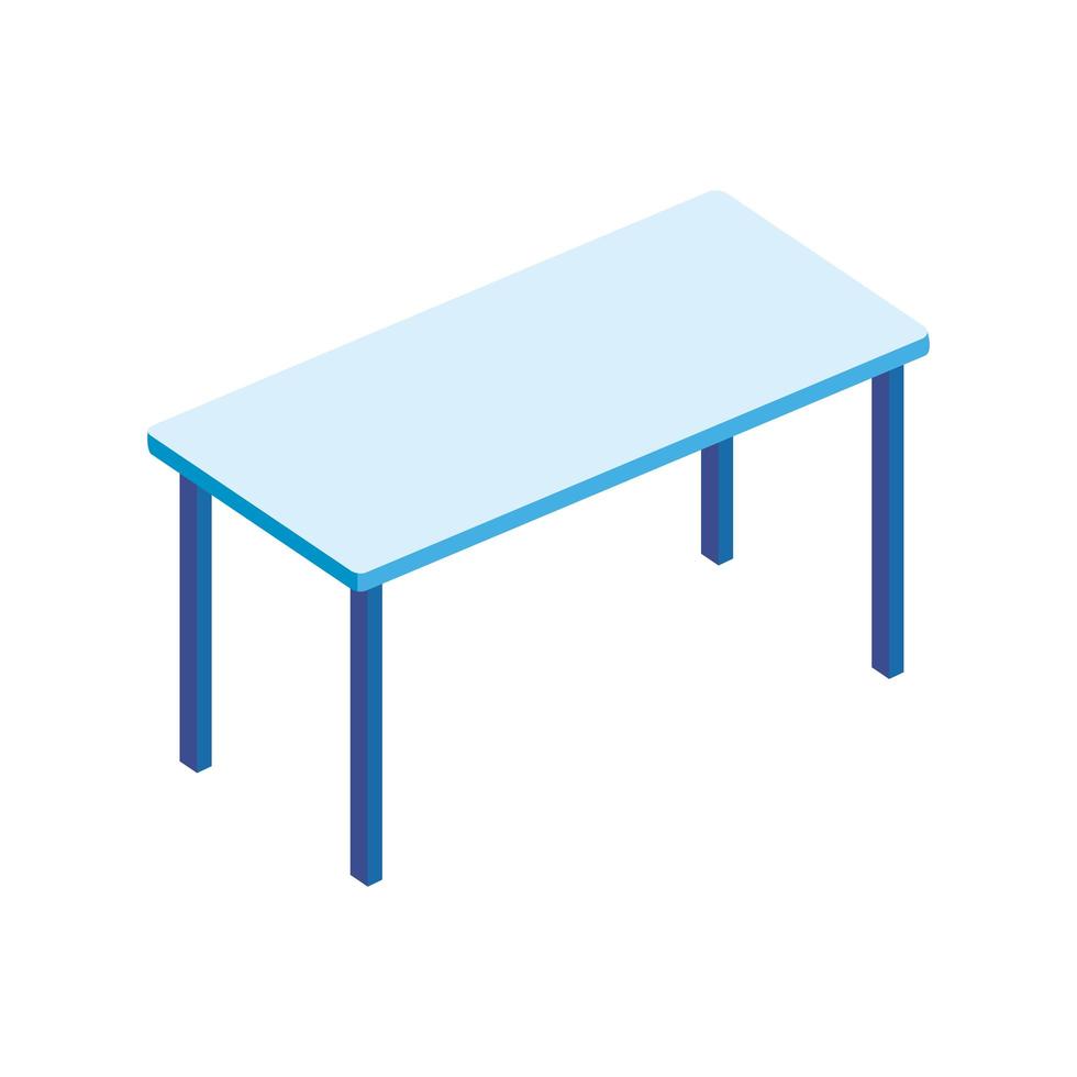 Tisch Rechteck Möbel isolierte Symbol vektor