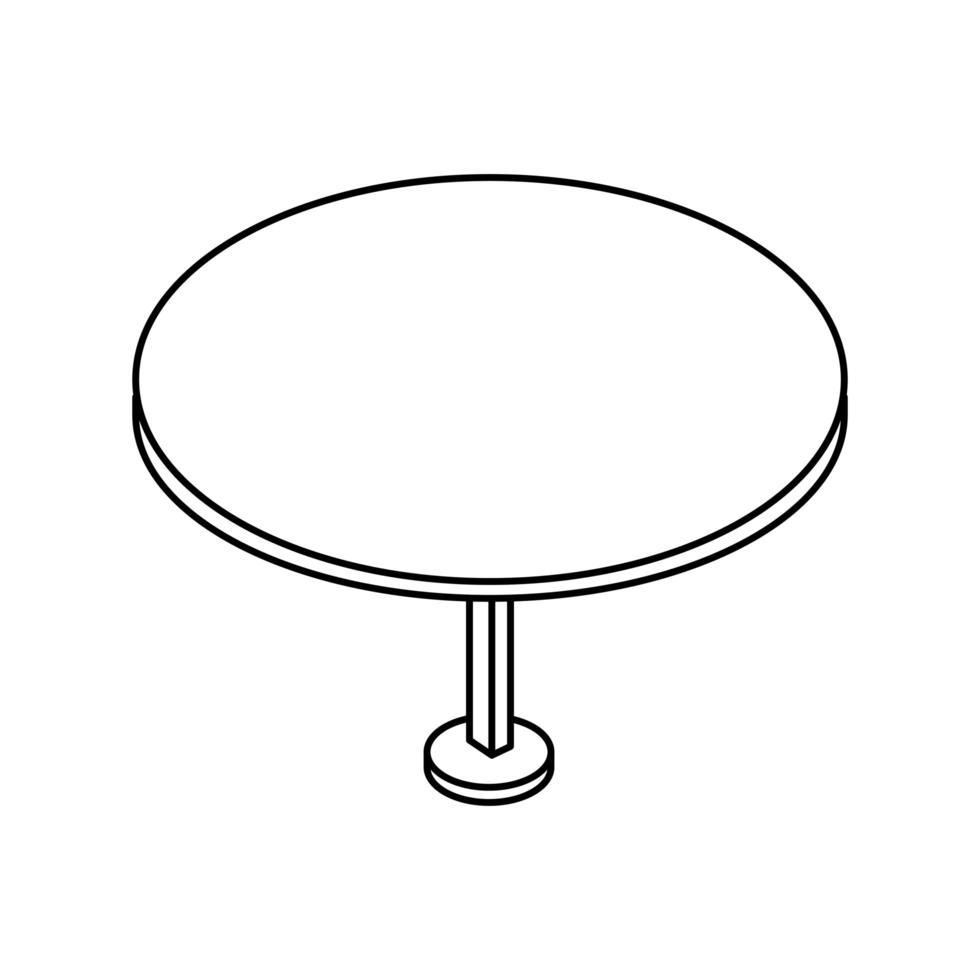 bord runda möbler linje stil ikon vektor
