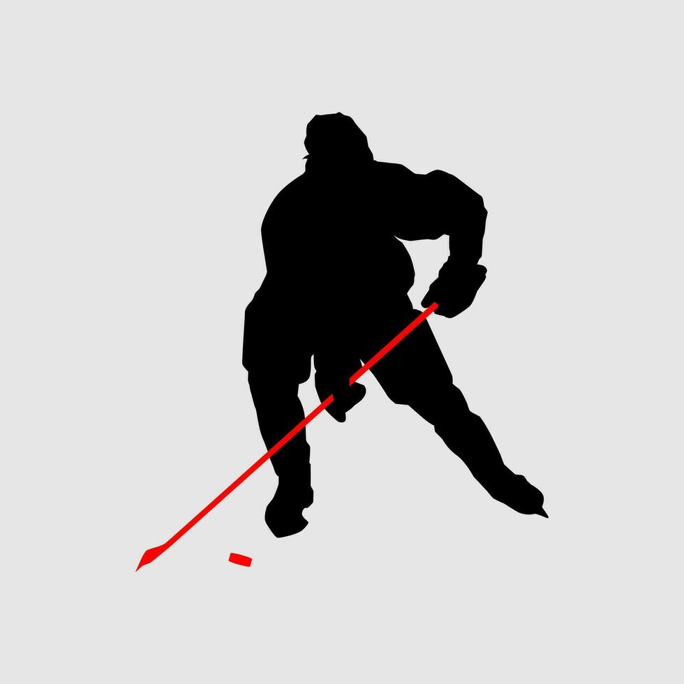 hög detaljer av is hockey silhuett. minimal symbol och logotyp av sport. passa för element design, bakgrund, baner, bakgrund, omslag, logotyp. isolerat på svart bakgrund. vektor eps 10