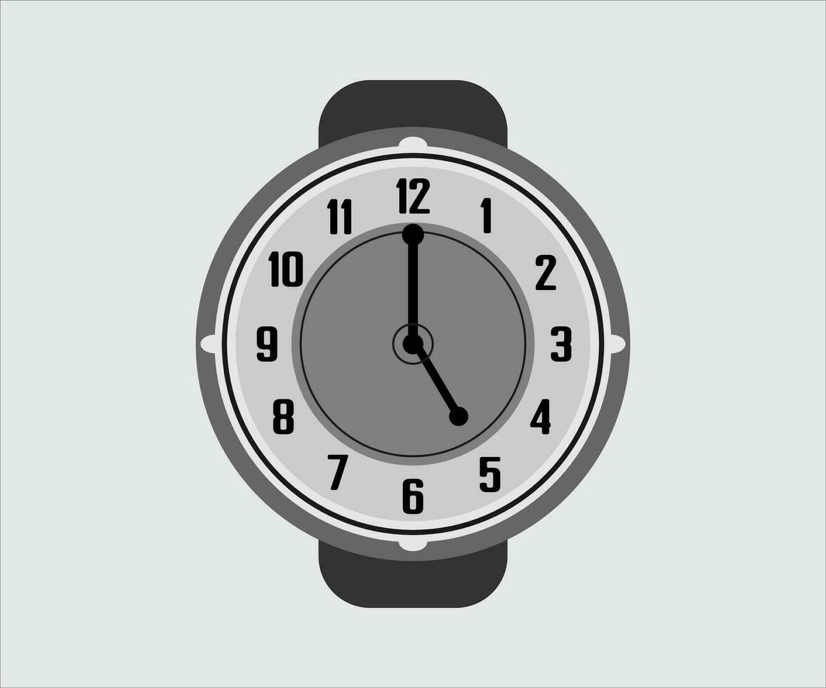 Uhr Vektor Illustration isoliert auf grau Hintergrund