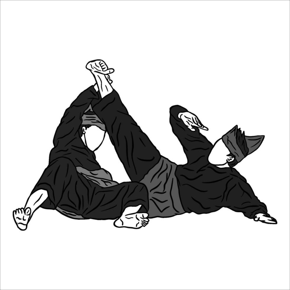 pencak silat Vektor Illustration Aktion Pose jurus silat