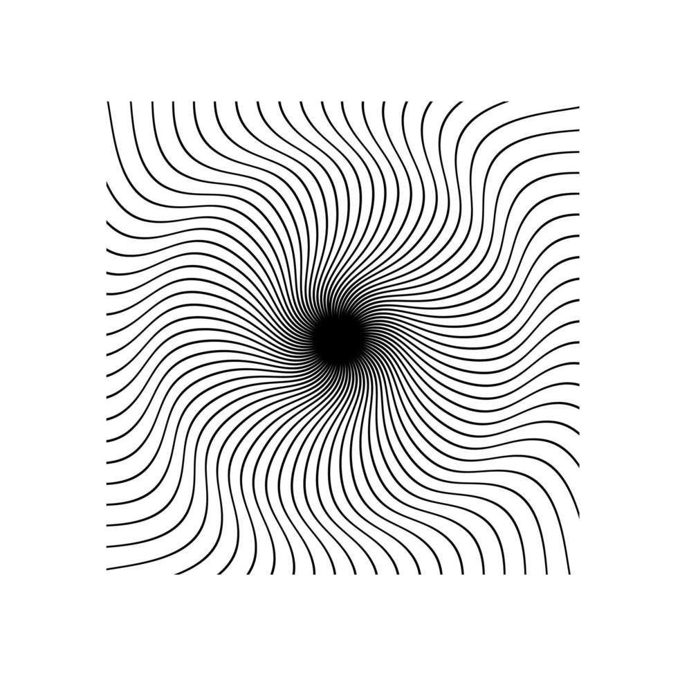 svartvit hypnotisk bakgrund. vektor illustration