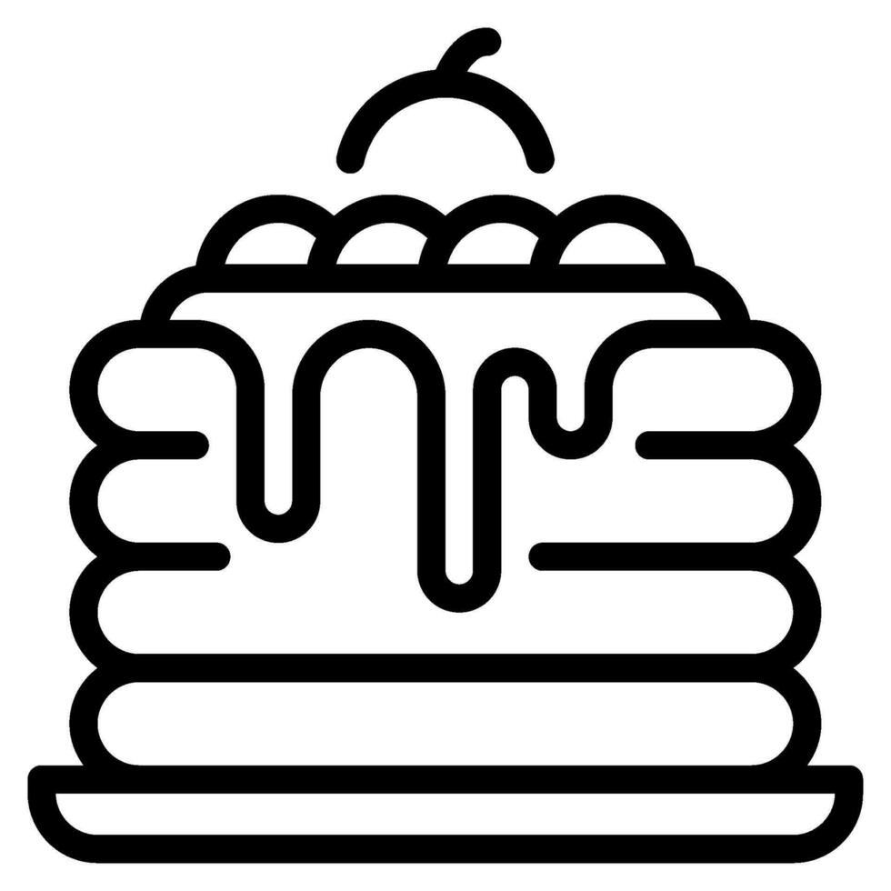Essen und Bäckerei Pfannkuchen Symbol vektor