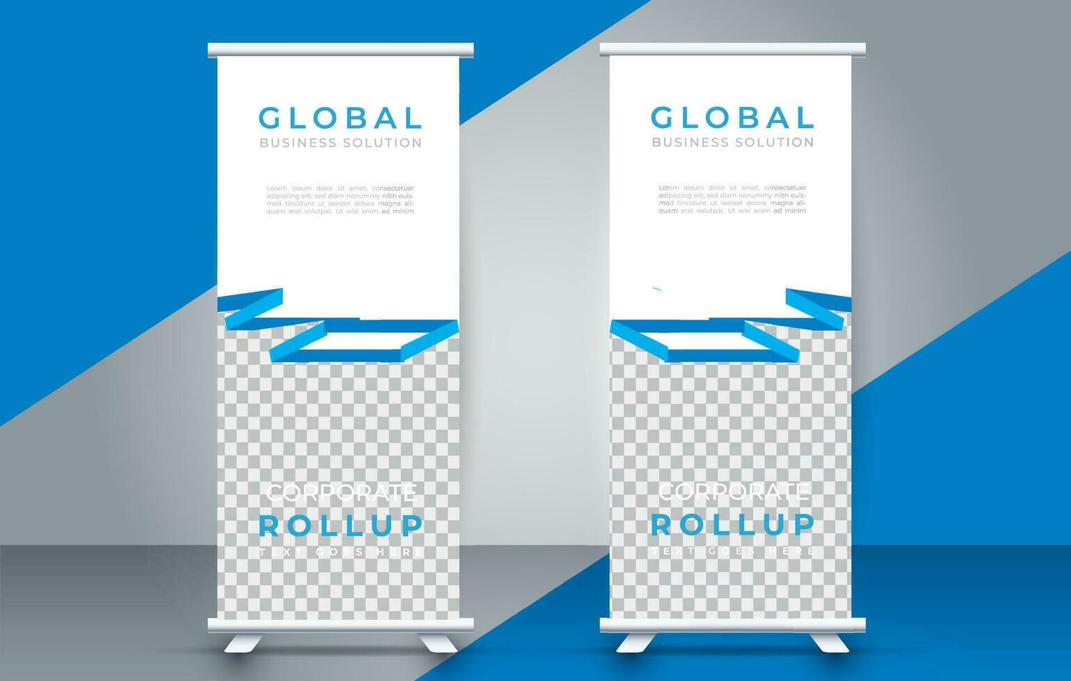 modern rollen oben Banner Design Vorlage. Flyer. ziehen hoch. Präsentation. Broschüre. Poster. Werbung. drucken Medien vektor