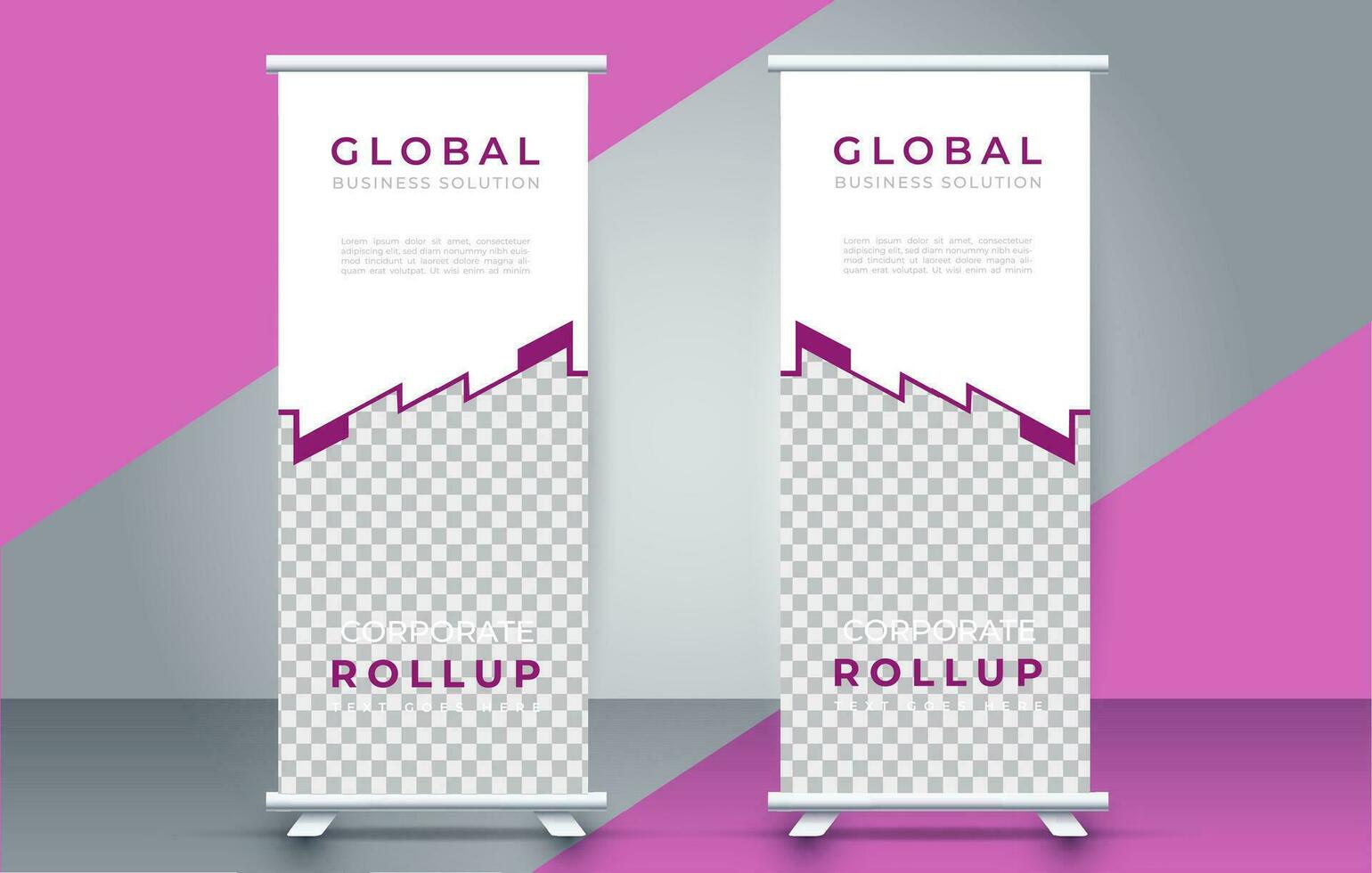 modern rollen oben Banner Design Vorlage. Flyer. ziehen hoch. Präsentation. Broschüre. Poster. Werbung. drucken Medien vektor