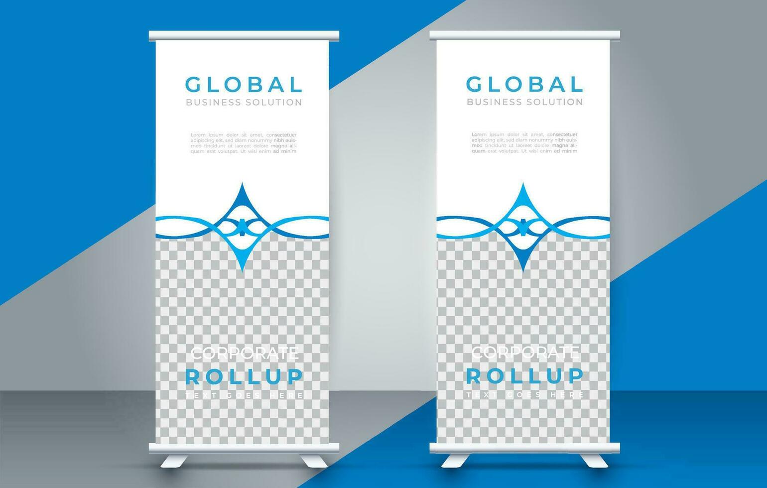 modern rollen oben Banner Design Vorlage. Flyer. ziehen hoch. Präsentation. Broschüre. Poster. Werbung. drucken Medien vektor