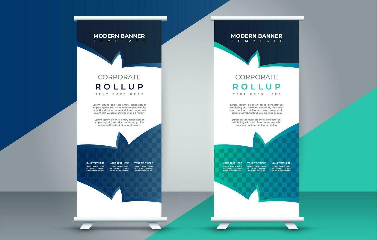 Geschäft rollen oben Banner Design Anzeige standee zum Präsentation Zweck vektor