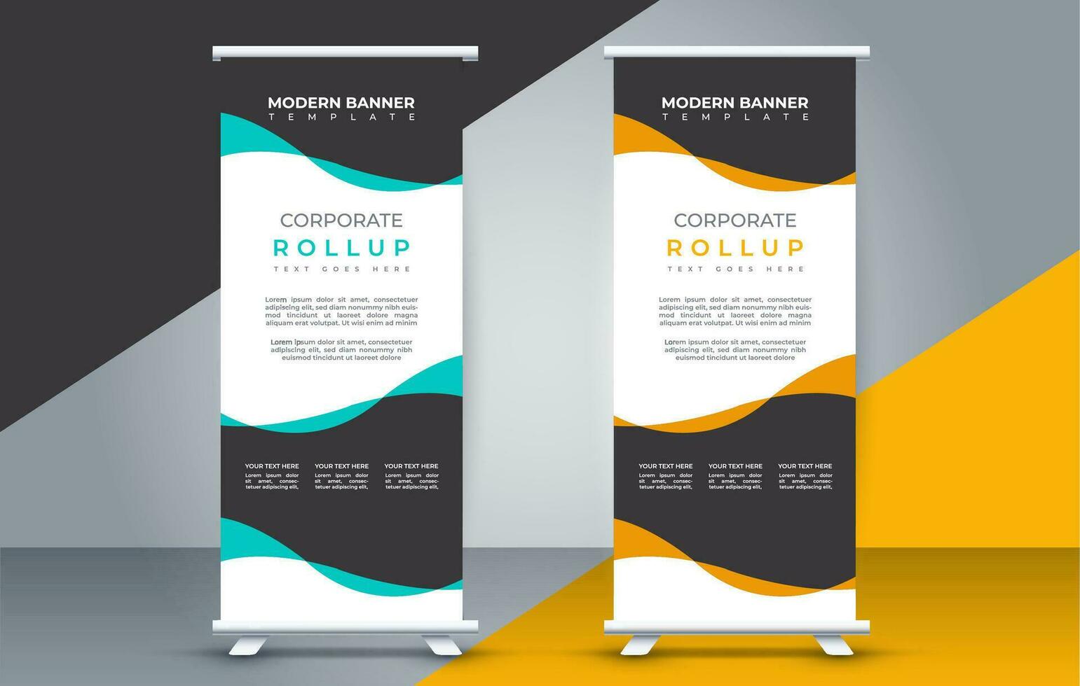 Geschäft rollen oben Banner Design Anzeige standee zum Präsentation Zweck vektor