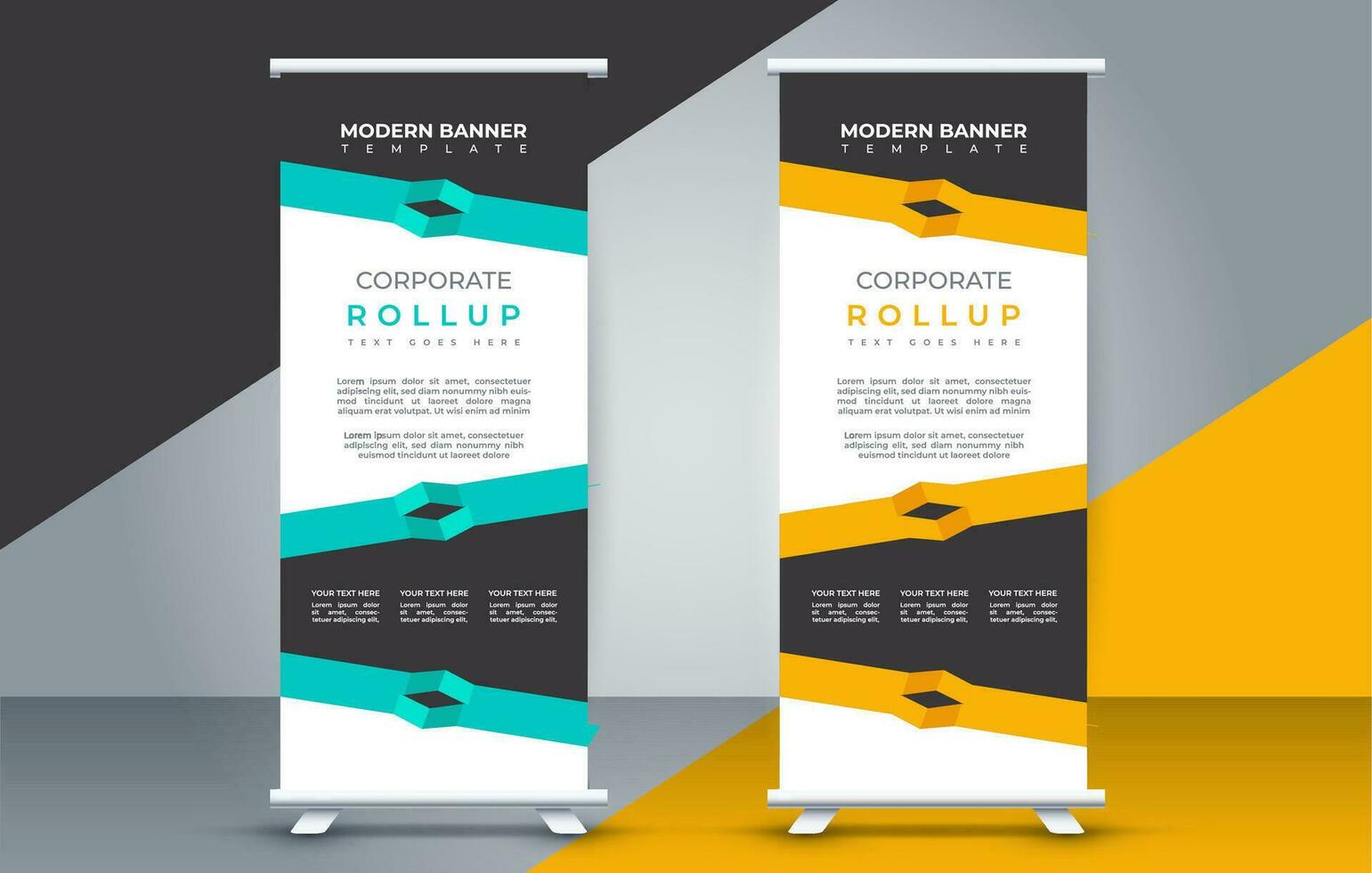 företag rulla upp baner design visa standee för presentation ändamål vektor