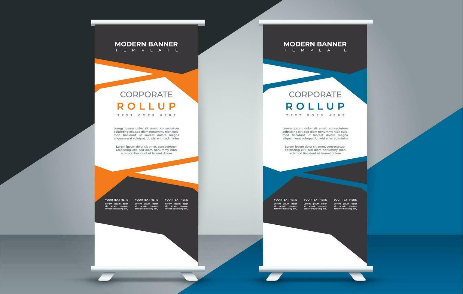 Geschäft rollen oben Banner Design Anzeige standee zum Präsentation Zweck vektor