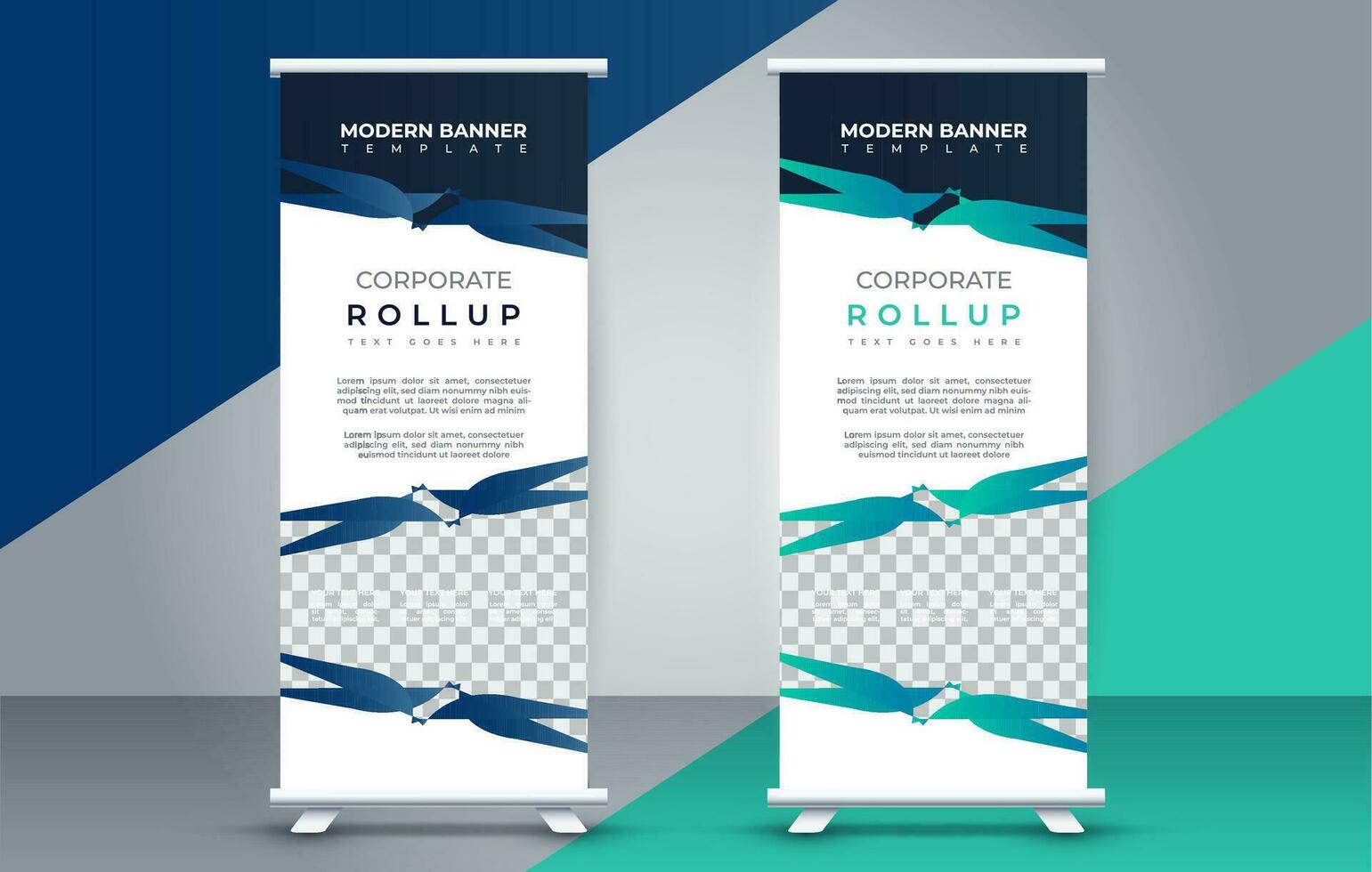 företag rulla upp baner design visa standee för presentation ändamål vektor