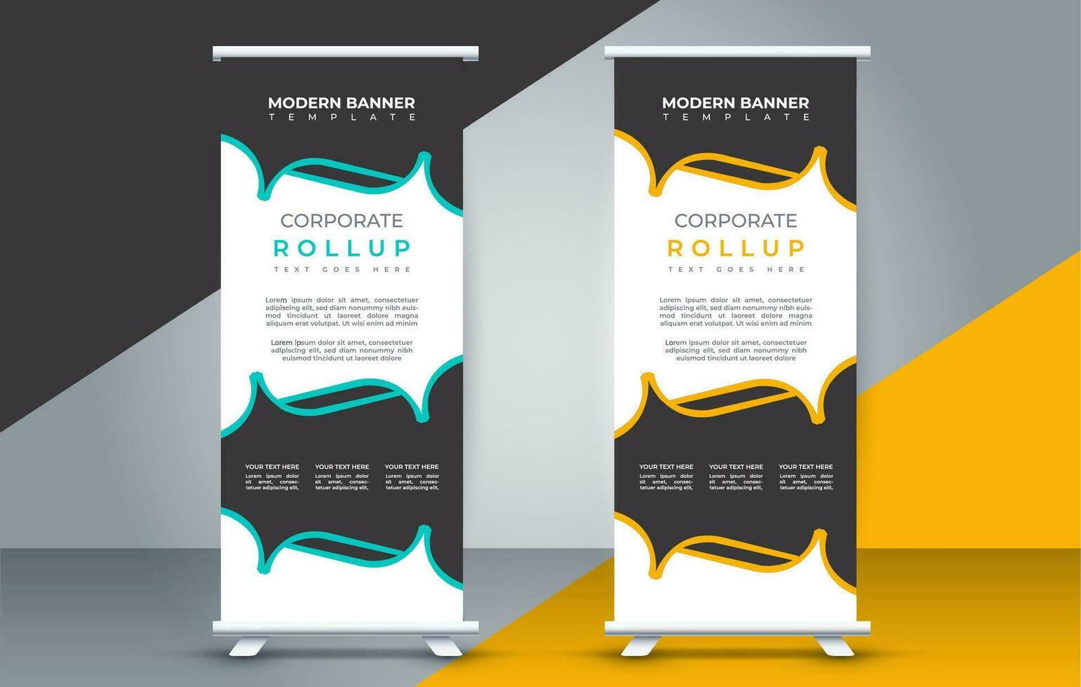 Geschäft rollen oben Banner Design Anzeige standee zum Präsentation Zweck vektor