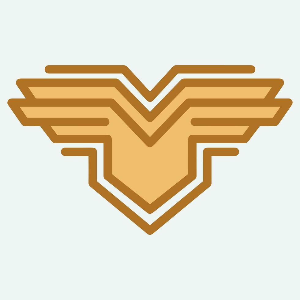 geflügelt Rahmen. fliegend Vogel Schild Emblem, Adler Flügel Abzeichen Rahmen und retro Luftfahrt schnell Flügel Symbol vektor